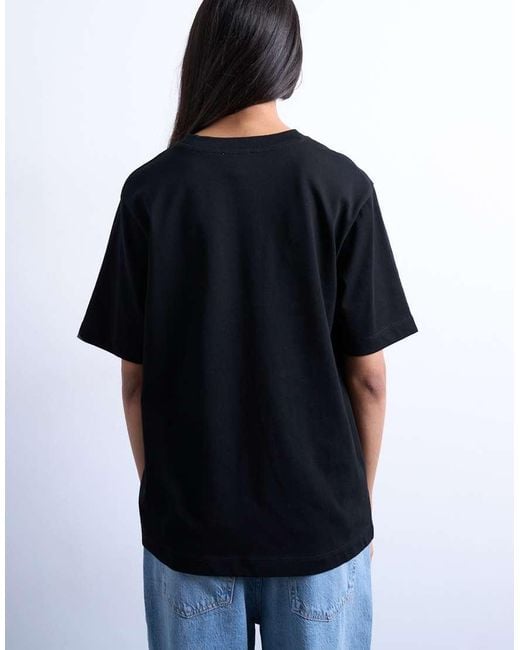 TOPSHOP Black Premium Basic Short Sleeve Tee