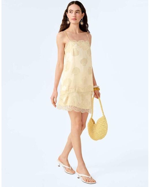 OMNES Natural Ryha Shell Print Jacquard Skirt