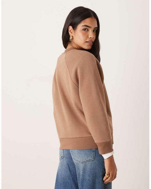 ASOS Blue Oversized Raglan Sweatshirt With Ruched Detail