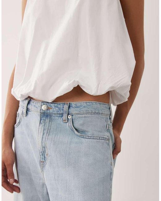 ASOS White Bubble Hem Top