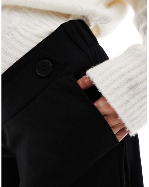Vero Moda White Jersey Pull On Pants With Button Waist Detail