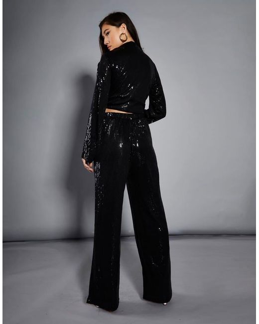 Glamorous Black Sequin Trousers