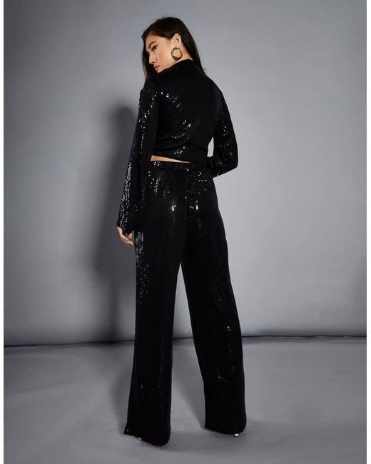 Glamorous Black Sequin Trousers