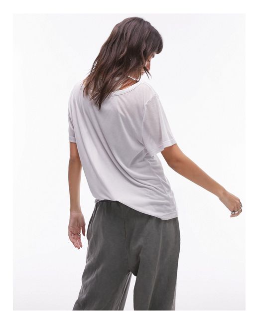 TOPSHOP White – zweilagiges, hochwertiges basic-t-shirt
