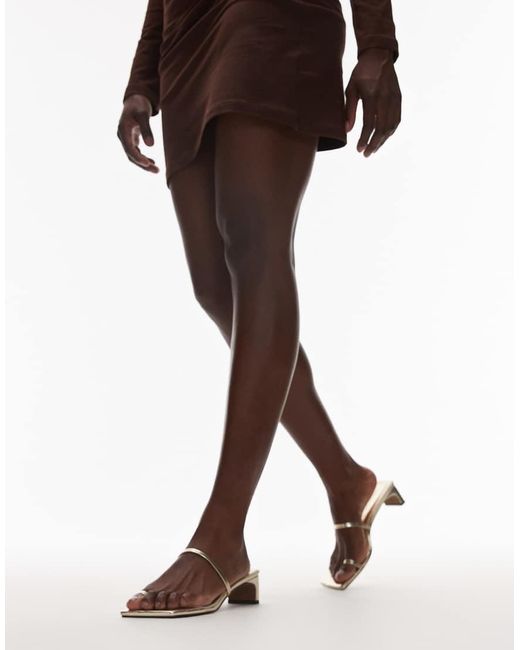 TOPSHOP Brown Ivy Mid Heeled Sandals