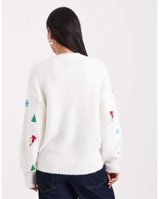 ASOS White Ski Embroidered Jumper