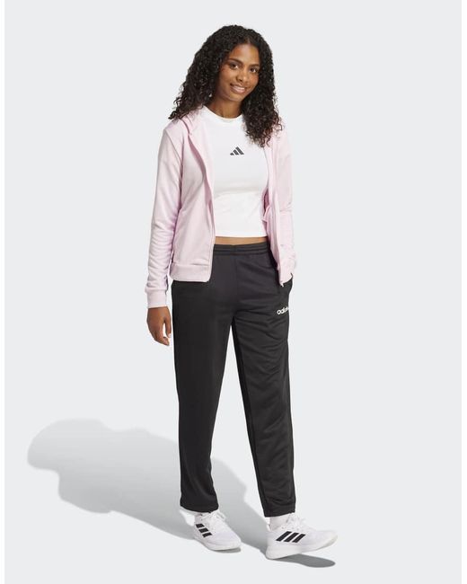 Chándal Con Logo Lineal De Essentials Adidas de color White