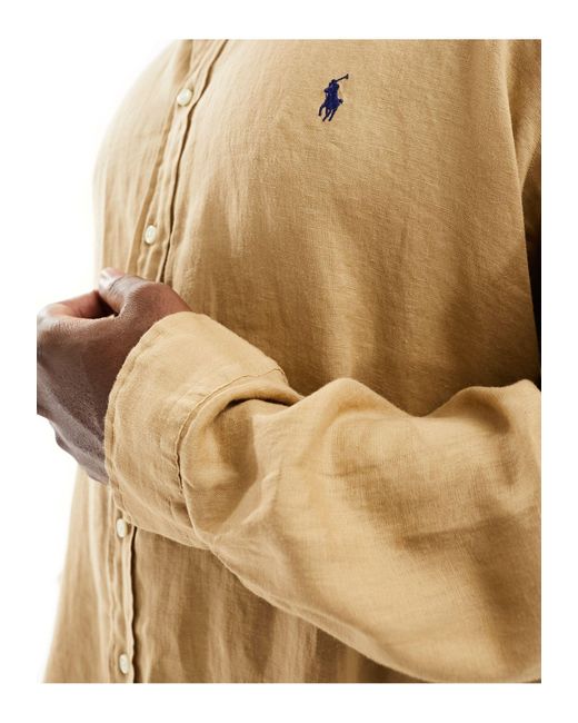 Big & tall - chemise oversize coupe classique avec logo emblématique - fauve Polo Ralph Lauren pour homme en coloris Blue