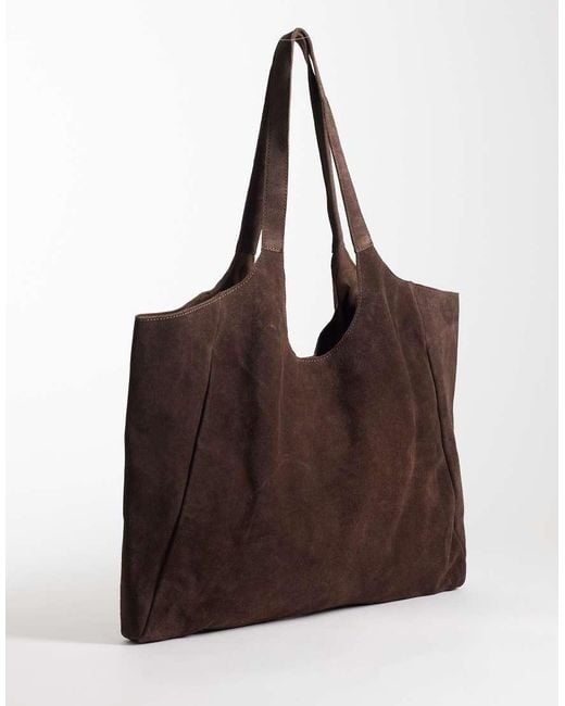 BO+TEE Brown Bo+tee Faux Suede Gym Tote Bag