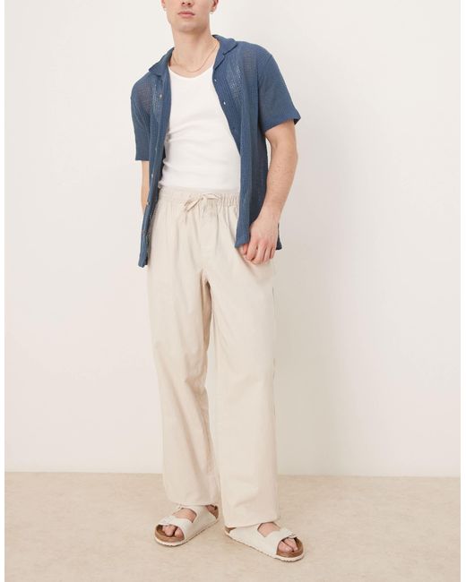 ASOS Gray baggy Linen Blend Pants for men