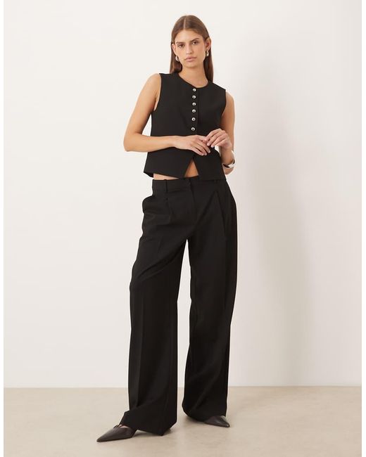 Mango Black Gabo Tailored Vest With Statement Buttons Co-ord