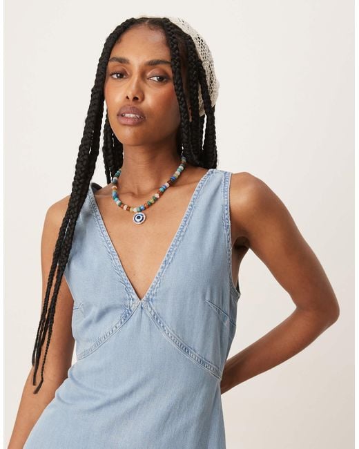 denim dress mango Draped denim dress - Women