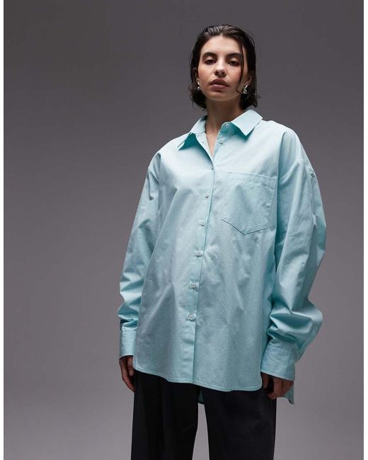 ASOS Gray Oversized Shirt With Tab Back Detail