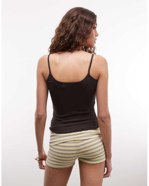 Monki Brown Wide Rib Singlet