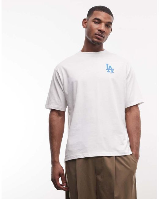KTZ White La Dodgers World Series Graphic T-shirt With Back Print for men