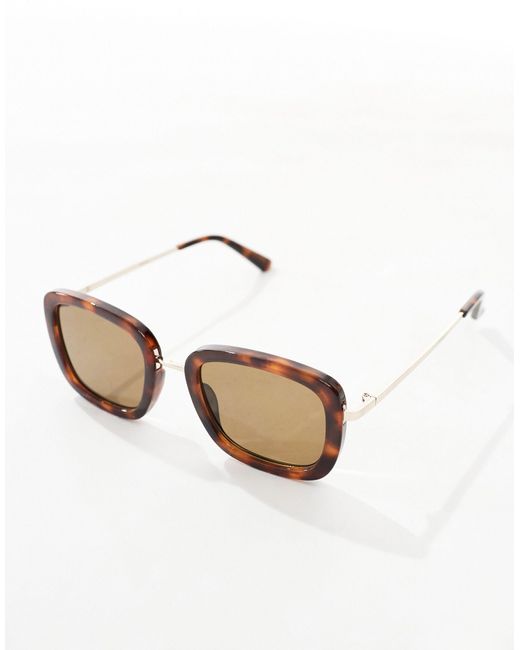 Mango Brown Oversized Square Frame Sunglasses