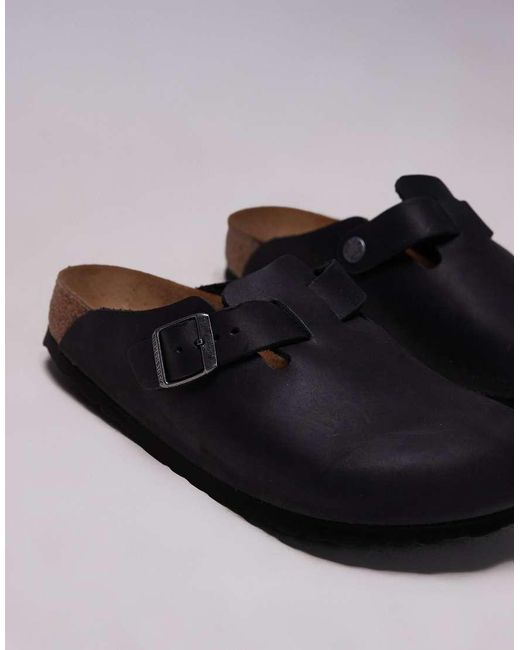 Birkenstock White Boston Oiled Leather Clogs for men