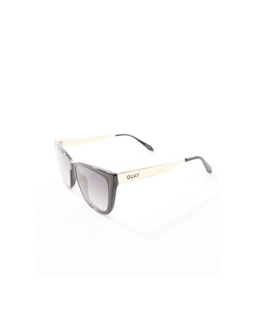 Quay - face card - occhiali da sole cat-eye neri e dorati di Quay in Brown