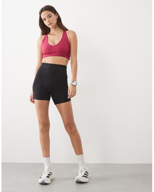 4505 Red Fuller Bust Active V-neck Racer Back Medium Support Sports Bra