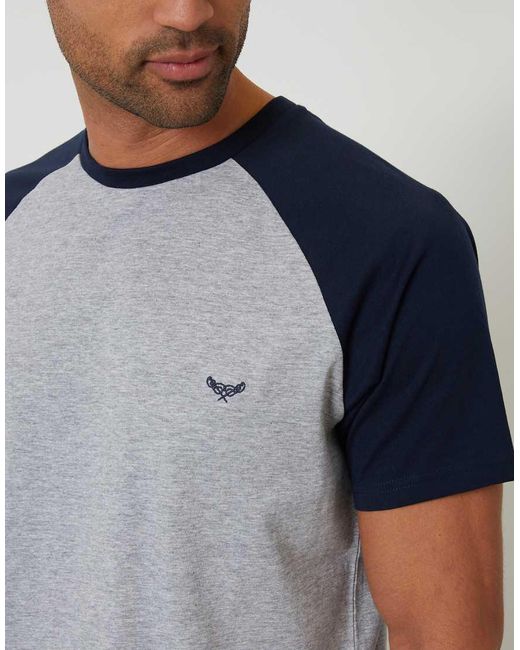 Threadbare Gray Raglan Short Sleeve Lounge Set for men