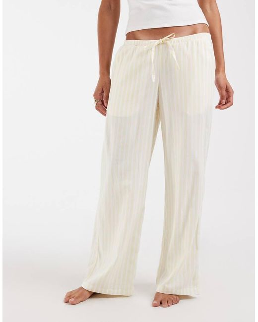 Hollister White Wide Leg Pajama Bottoms