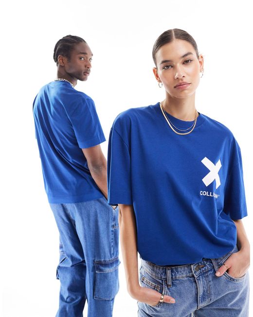 Collusion Blue Unisex X Logo T-shirt