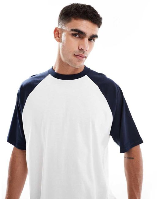 ASOS Pyjamaset Met Raglanmouwen in het Blue voor heren
