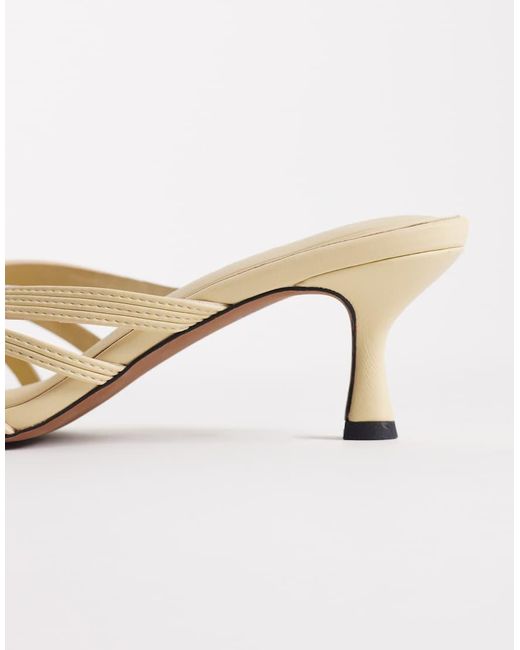 ASOS Natural Healing Strappy Peep Toe Mid Heel Mules