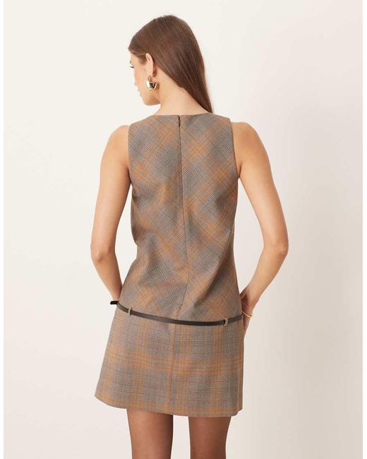 Mango Natural Sleeveless Tailored Mini Dress With Belt