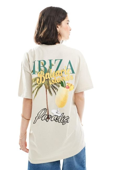 Miss Selfridge White Summer Ibiza Graphic Tee