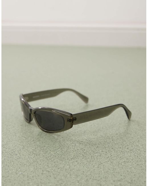 Weekday Brown – elegante, rechteckige sonnenbrille