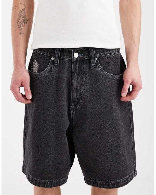Santa Cruz Blue Stamped Big Loose Fit Shorts for men