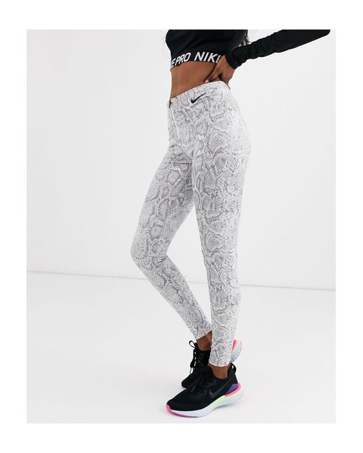 Nike Synthetic White Snake Print High Waist leggings | Lyst