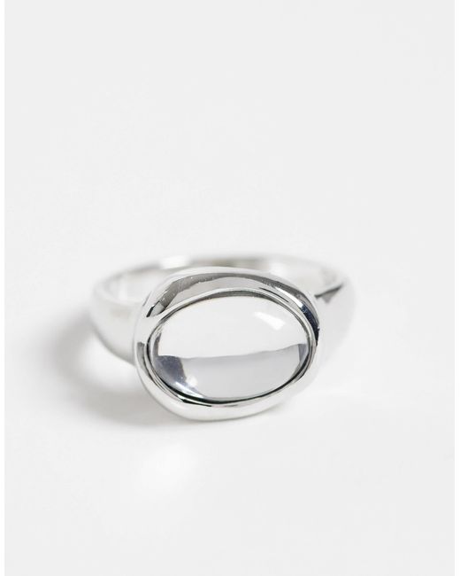 ASOS White Ring mit klarer steinfassung