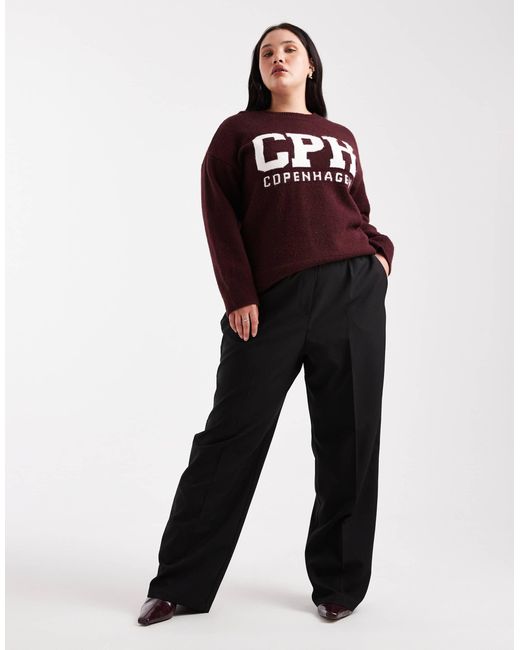 ASOS Black Curve Tailored Pull On Trousers