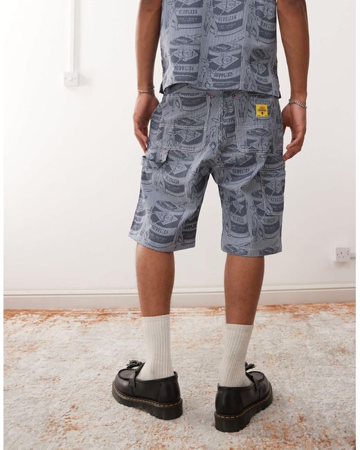 ICECREAM – supplies work – gemusterte shorts in Blue für Herren