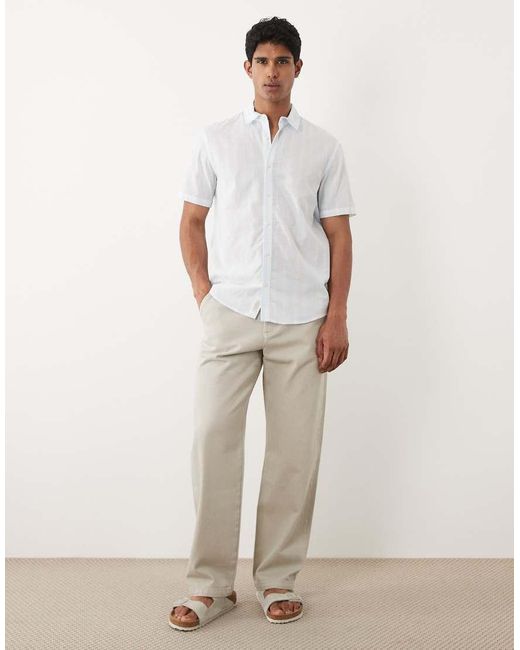 Blend White 100% Cotton Regular Fit Shirt for men