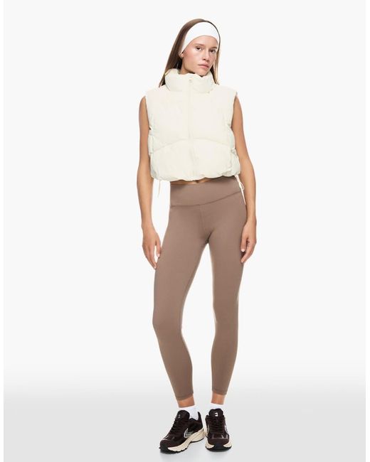 Bershka Natural Cropped Puffer Gilet