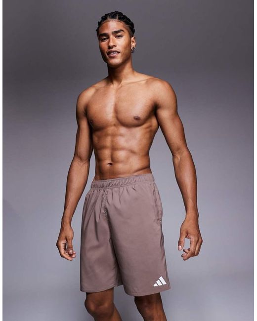 Adidas Originals Purple Adidas Training 8" Swim Shorts for men