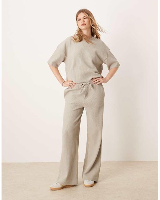 Joggers De Punto Grueso Gofrado De (Parte De Un Conjunto)-Verde ASOS de color Natural