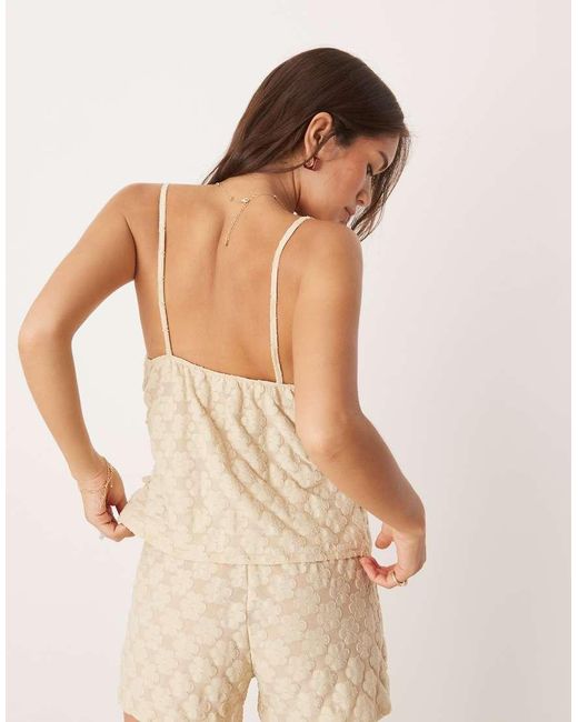 ASOS Natural Frill Detail Tie Front Cami Top