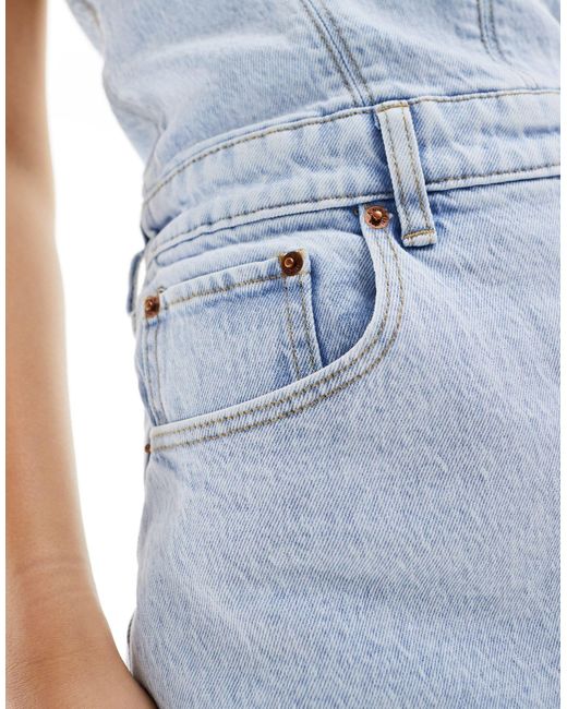Abercrombie & Fitch Blue – trägerloser jeans-jumpsuit