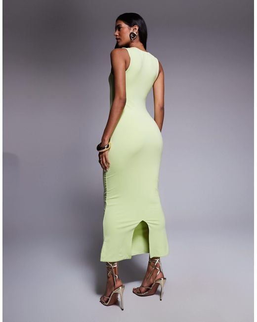 green oh polly dress One Shoulder Cut Out Maxi Dress in Green