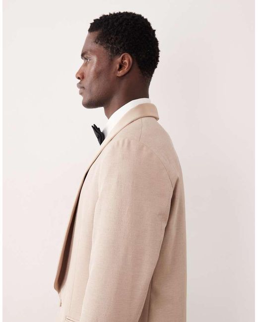 ASOS Natural Regular Tuxedo Suit Jacket for men