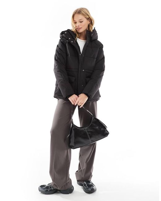Vero Moda Black Short Hooded Padded Jacket
