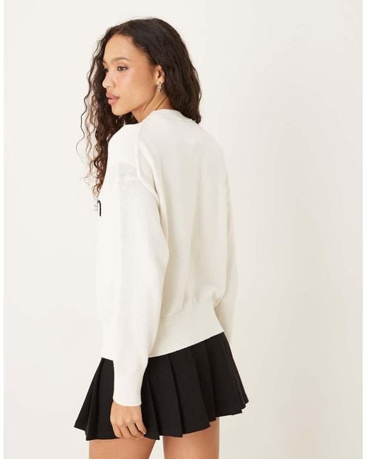 Calvin Klein White Logo Knit Jumper