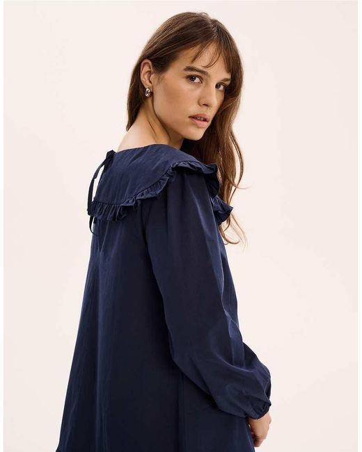 OMNES Blue Emili Frill Mini Dress
