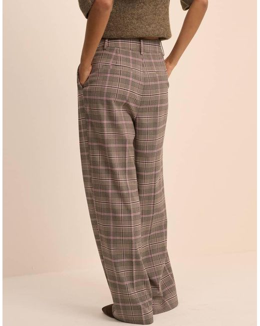 Nobody's Child Natural Tailored Wide Leg Suit Pants