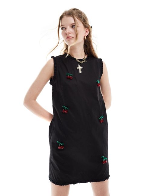 Sister Jane Black Cherry Embellished Mini Dress