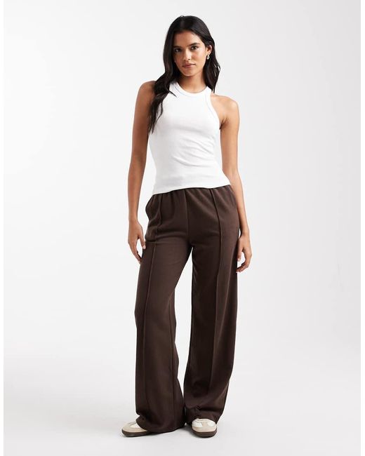Brave Soul White Cotton Rich Straight Leg Jogger